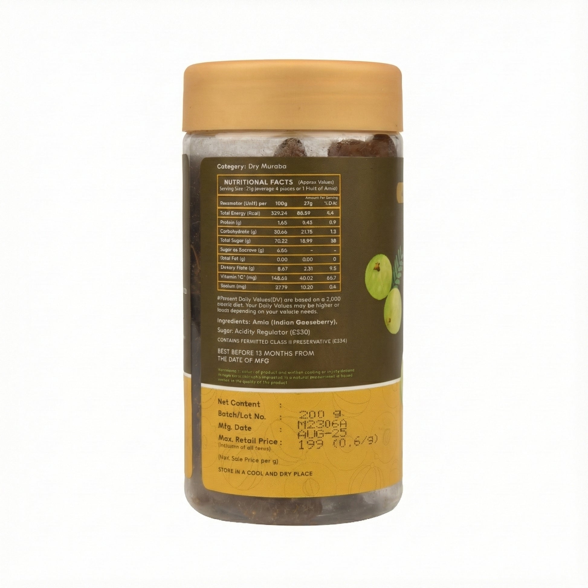 Gut Delights Chatpata Amla – Sweetened Indian Gooseberries (200g)