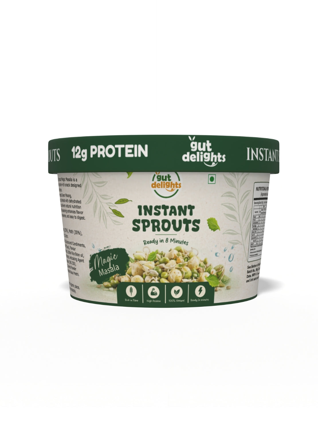 Gutdelights Ready-to-Eat Masala Magic Sprouts | High Protein Healthy Snack | Plant-Based Nutrition