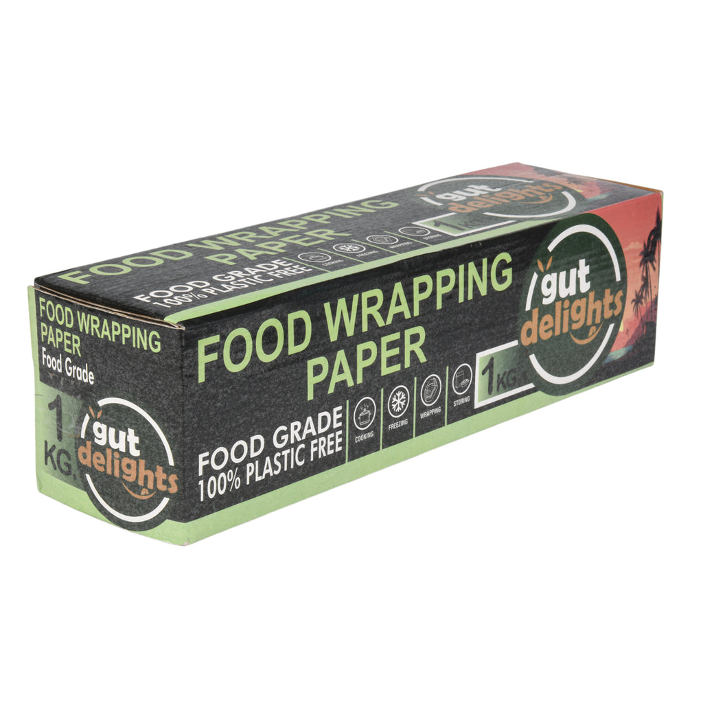 Gutdelights 1 Kilogram (1 KG) Nutri Wrap Food Wrapping Paper, Non-Sticky Butter Paper Roll for Roti Use as Parchment Paper OR Kitchen Roll Paper or roti clothes wrap