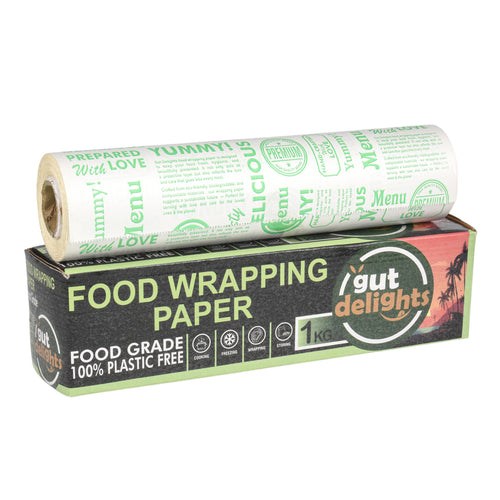 Gutdelights 1 Kilogram (1 KG) Nutri Wrap Food Wrapping Paper, Non-Sticky Butter Paper Roll for Roti Use as Parchment Paper OR Kitchen Roll Paper or roti clothes wrap
